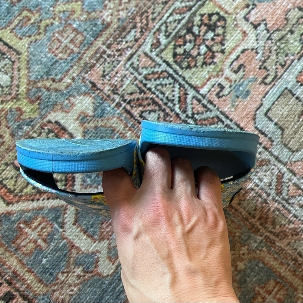 Joules Size 7 Women's Daisy Blue Slide Sandals - Picture 5 of 6
